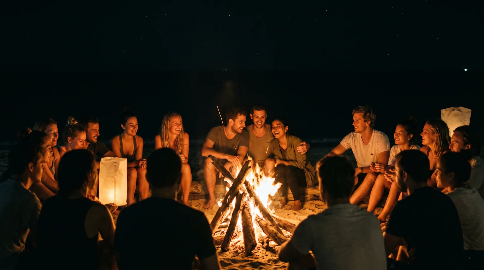 Bonfire night on the sand