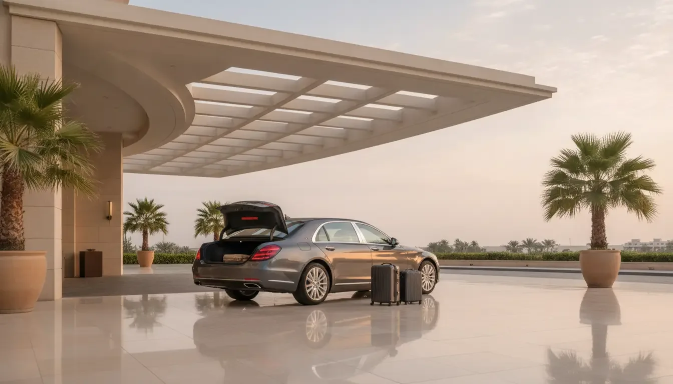 AI illustration: Abu Dhabi city to Zayed International Airport, UAE