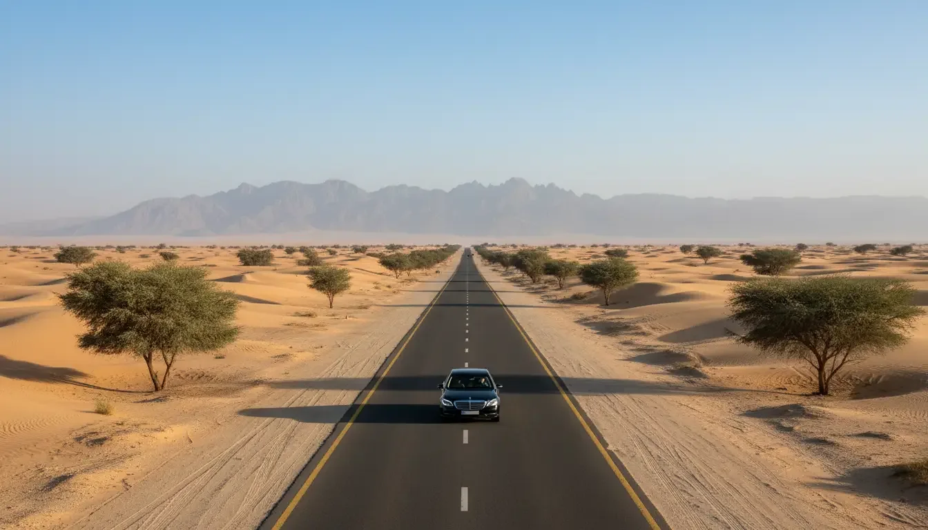 AI illustration: Abu Dhabi to Ras Al Khaimah, UAE