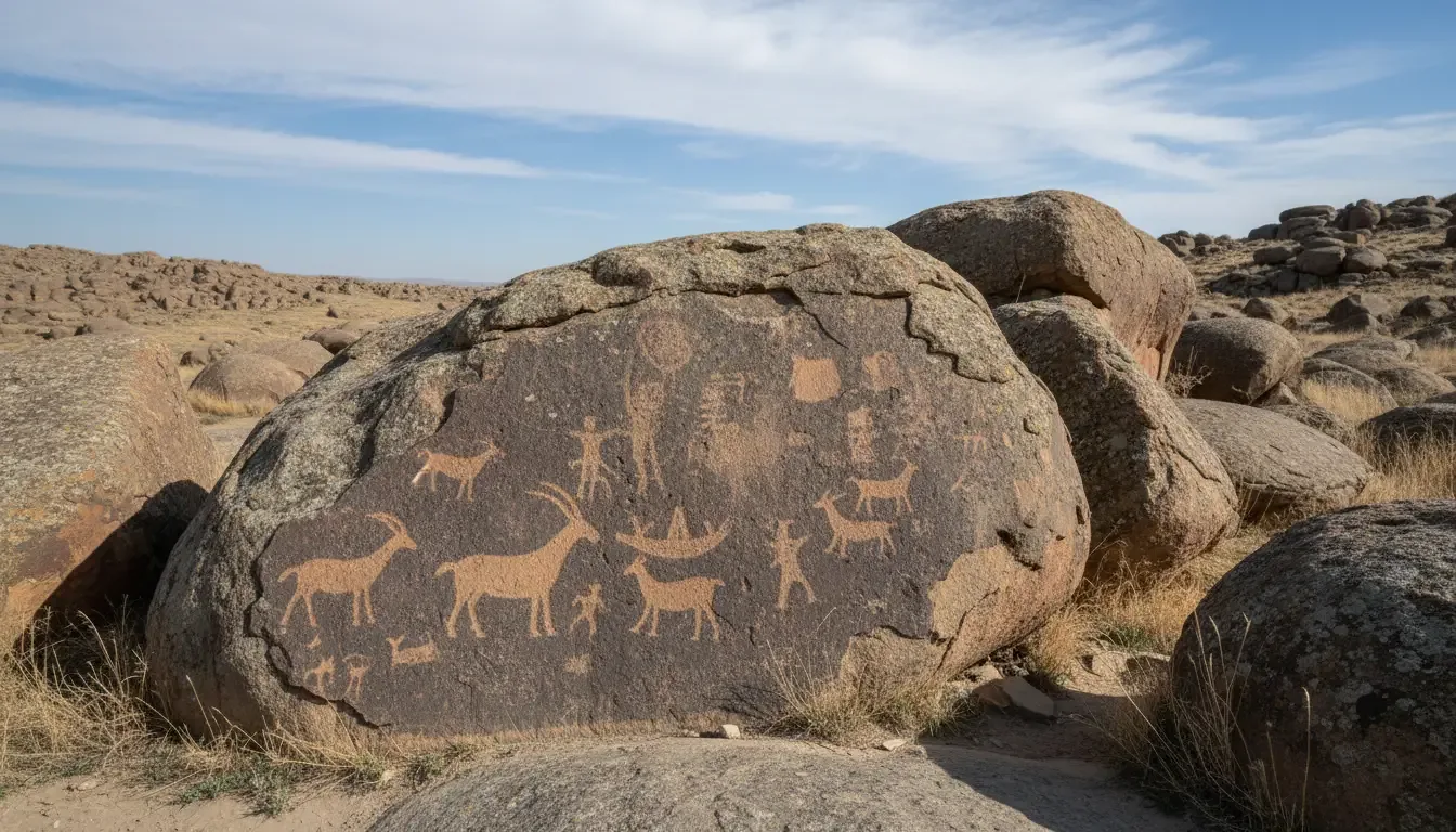 AI illustration: Gobustan, Azerbaijan