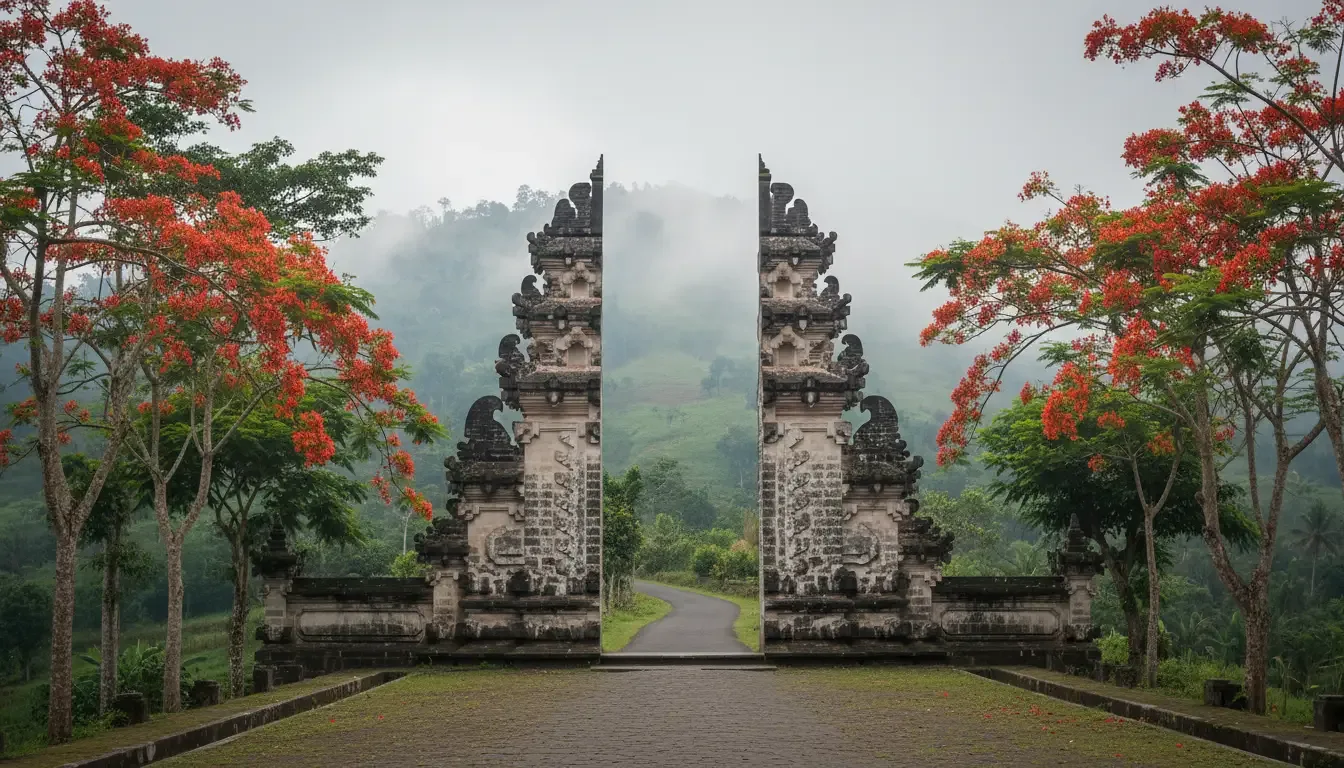 AI illustration: Handara Gate, Bedugul, Bali, Indonesia