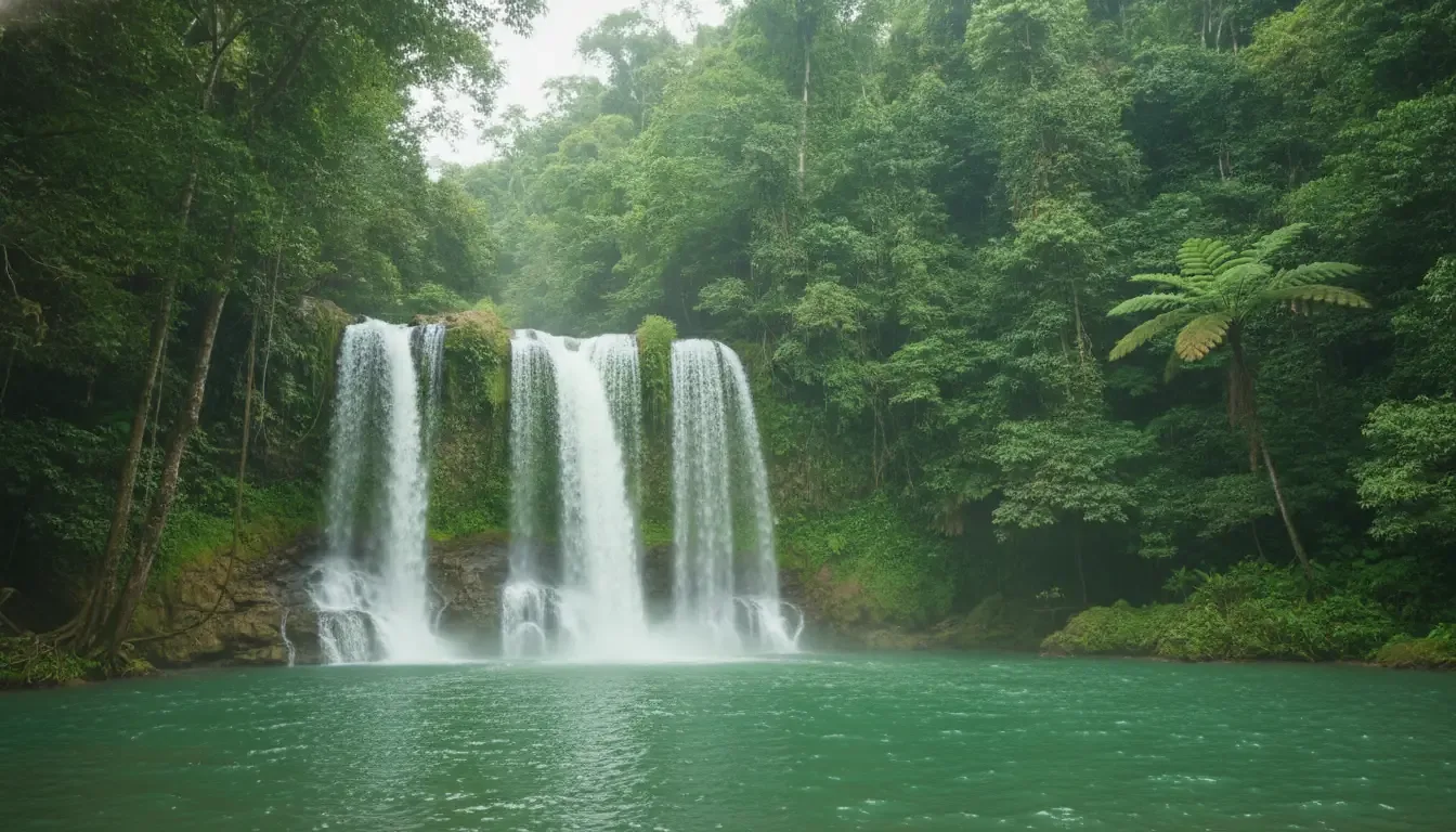 AI illustration: Tegenungan Waterfall, Kemenuh, Bali, Indonesia