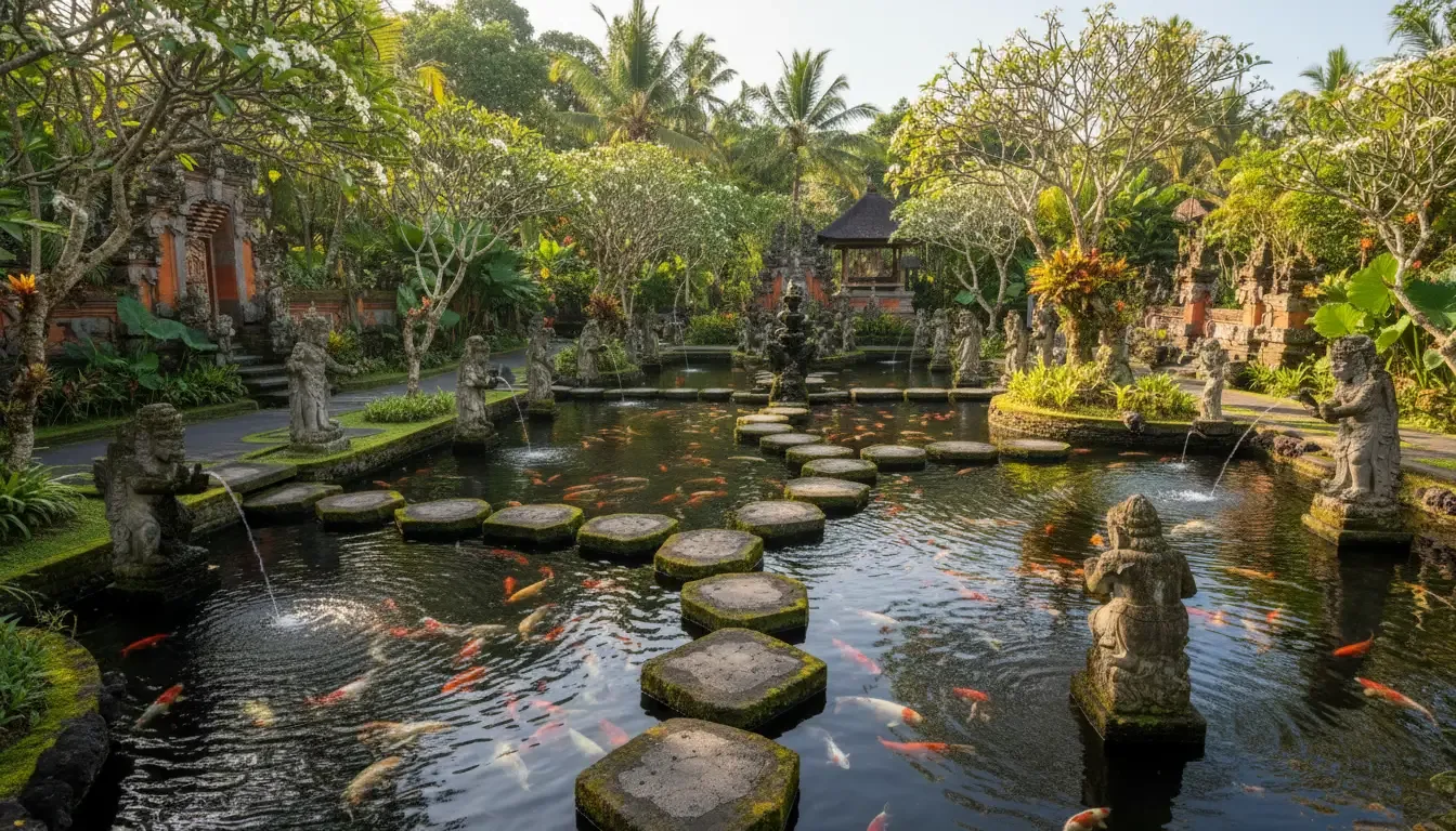 AI illustration: Tirta Gangga and Candidasa, Karangasem, Bali, Indonesia