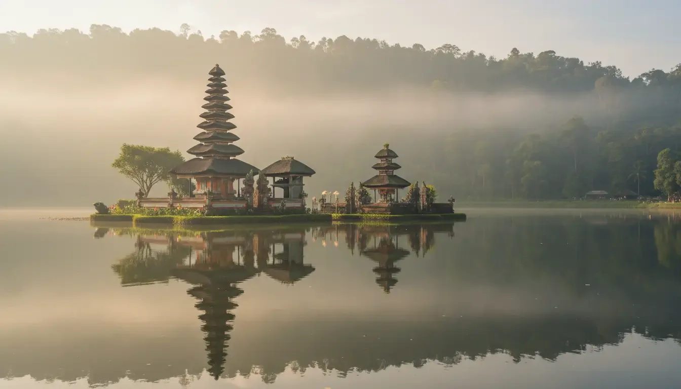 AI illustration: Ulun Danu Beratan, Bedugul, Bali, Indonesia