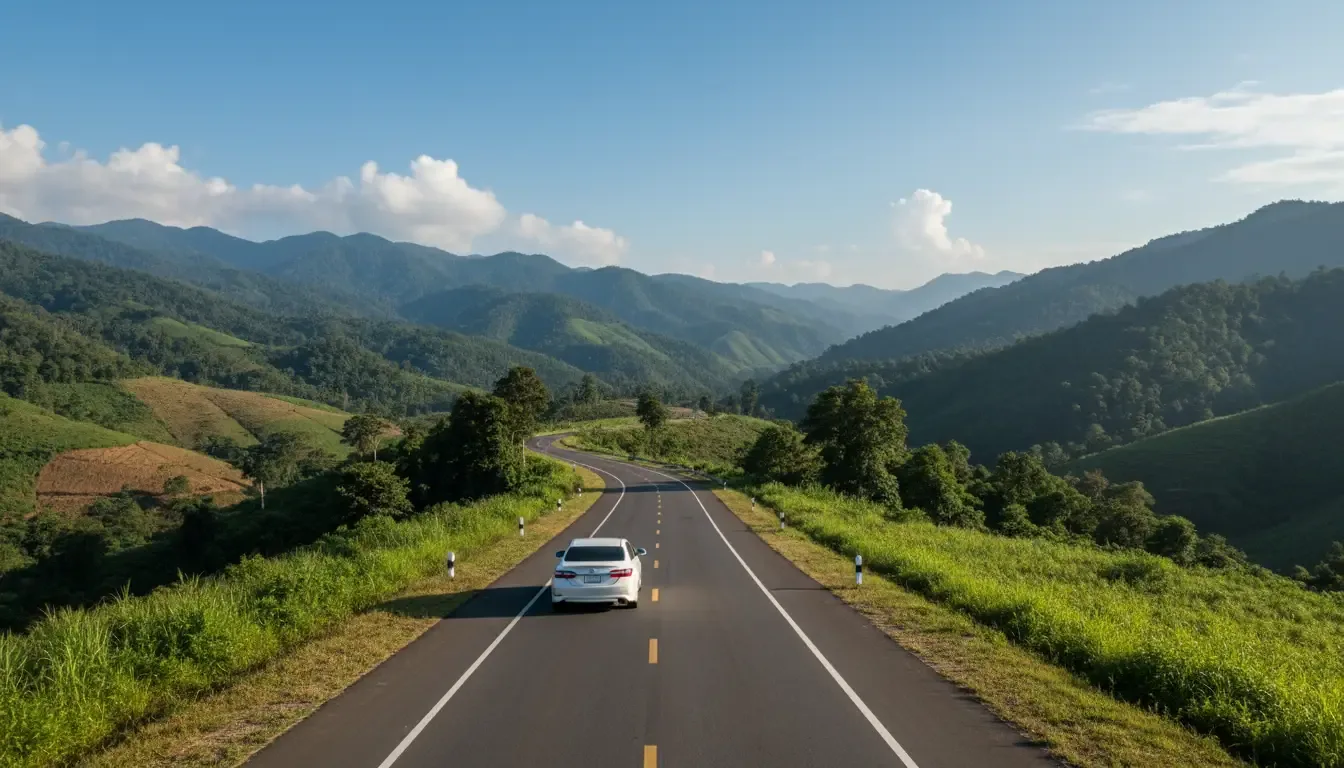 AI illustration: Chiang Mai to Chiang Rai, Thailand