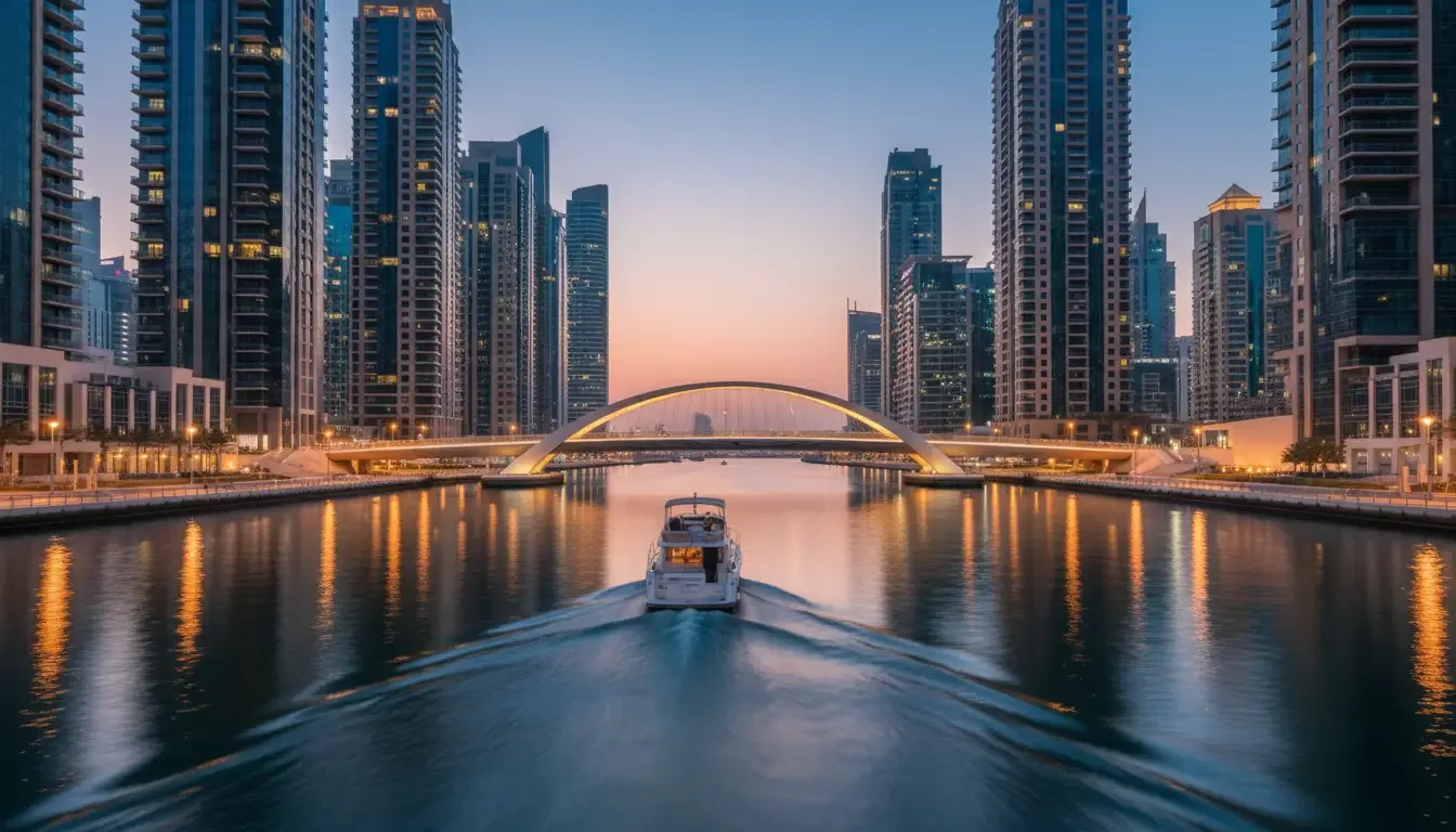 AI illustration: Dubai Water Canal, Dubai, UAE