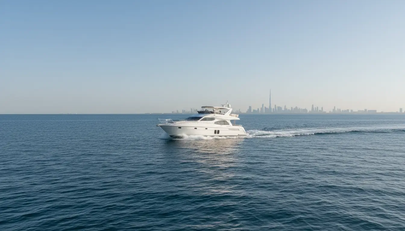 Dubai coast, UAE (marina confirmed at booking)