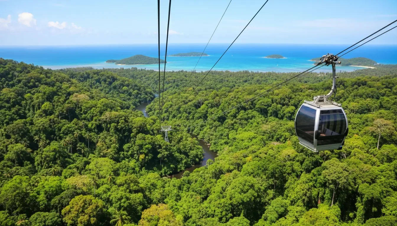 AI illustration: SkyCab Cable Car and SkyBridge, Langkawi, Malaysia