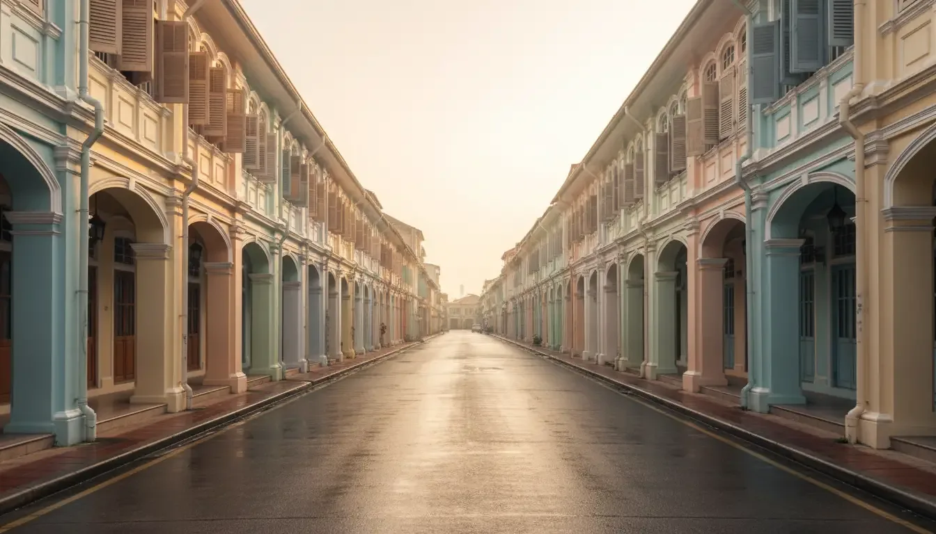 AI illustration: Phuket Town and Chalong, Phuket, Thailand