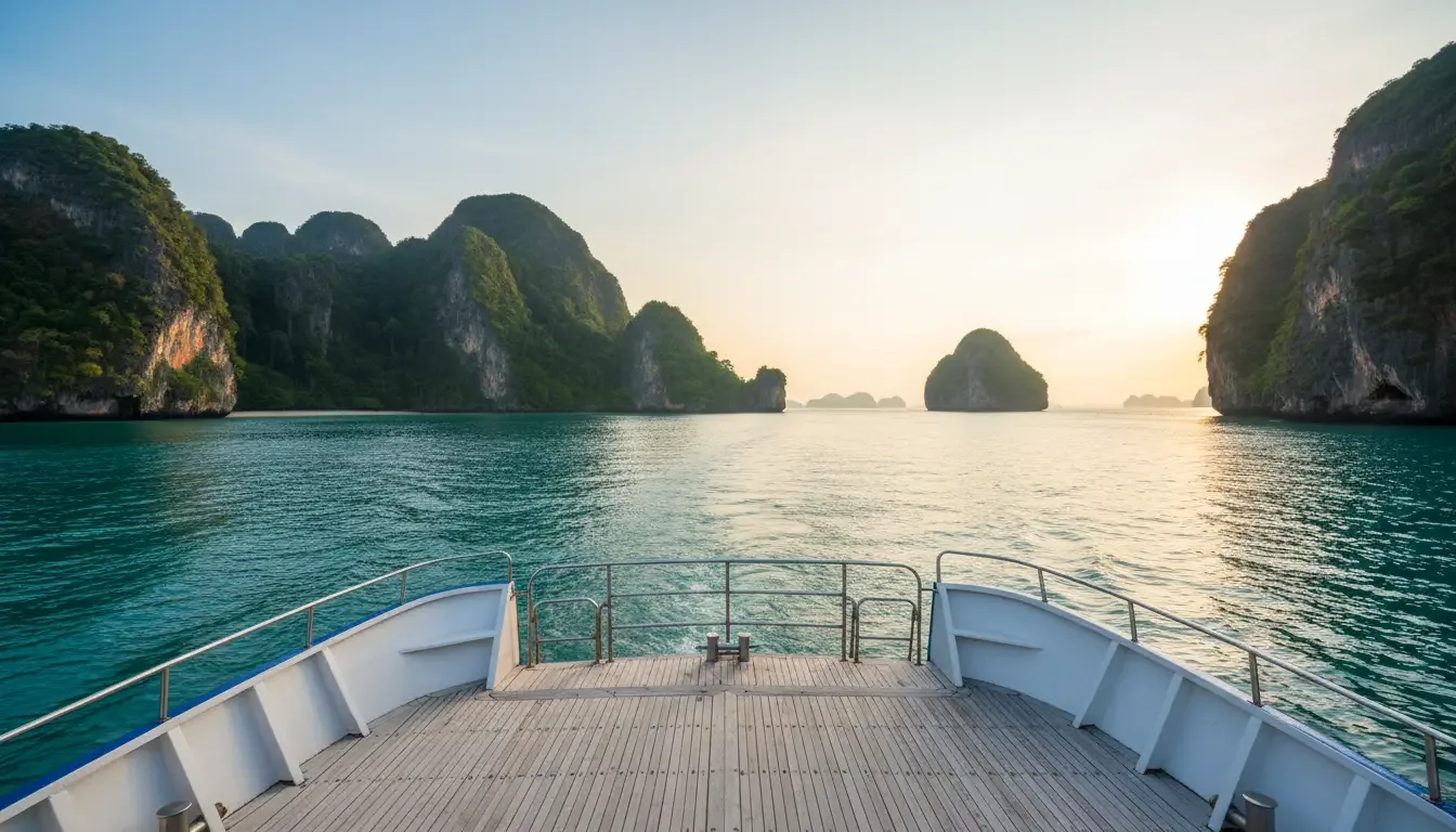 AI illustration: Krabi islands, from Phuket, Thailand