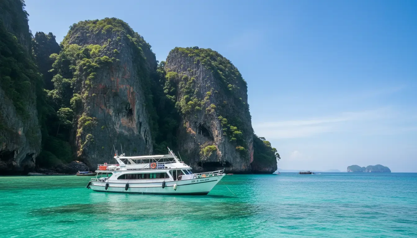 AI illustration: Phi Phi Islands, from Phuket, Thailand