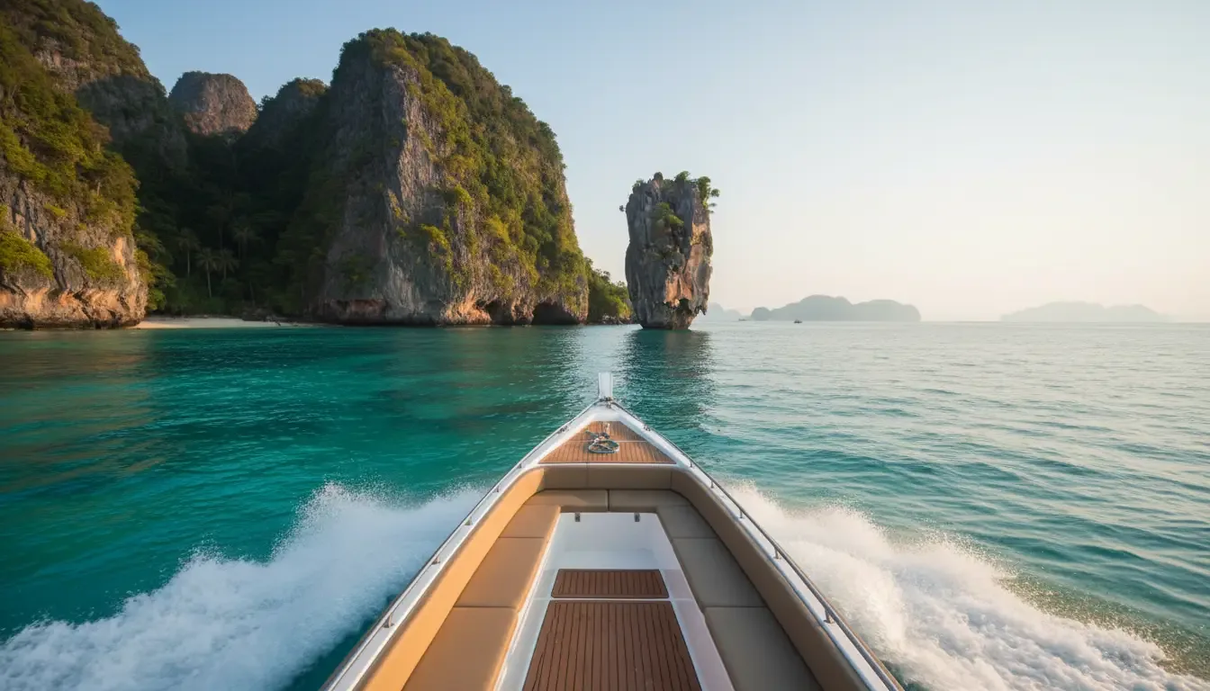 AI illustration: Phi Phi Islands, from Phuket, Thailand