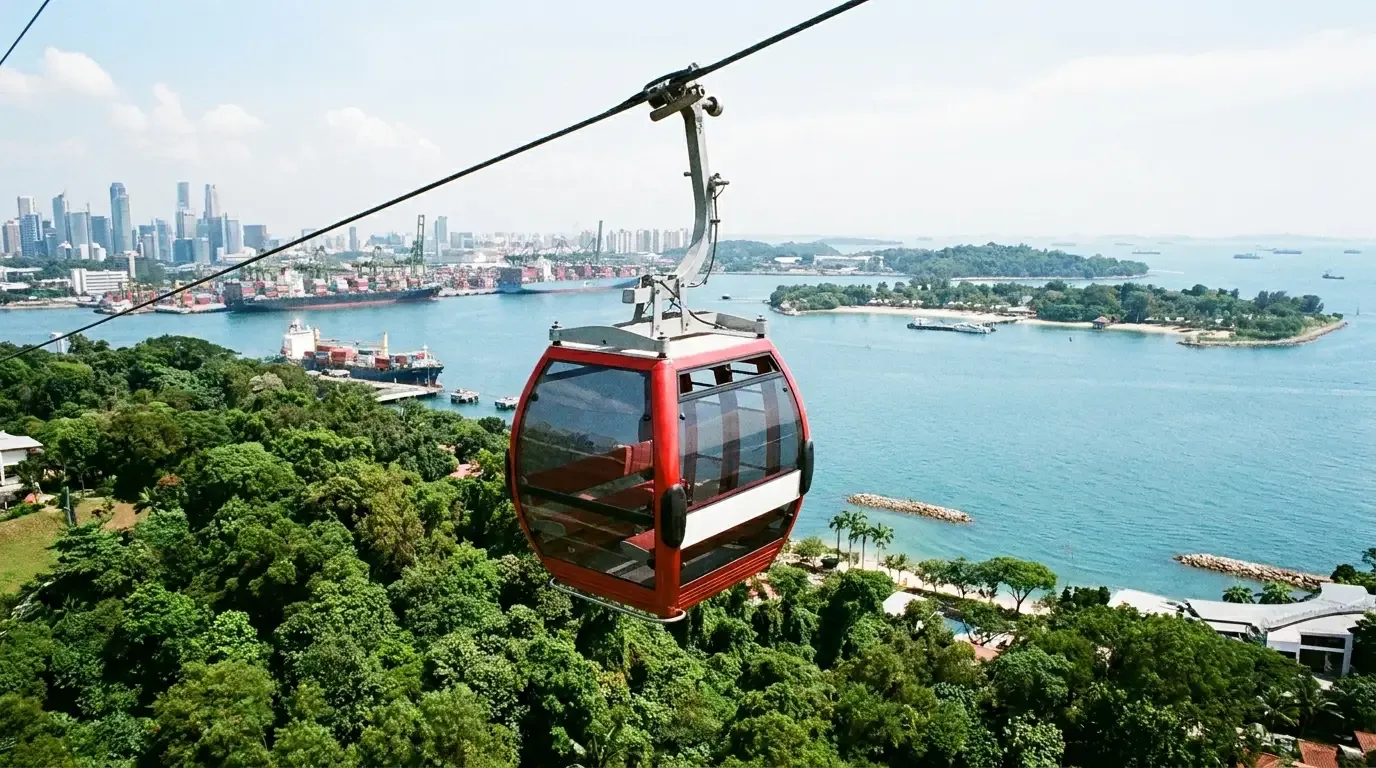 AI illustration: Mount Faber and Sentosa Island, Singapore