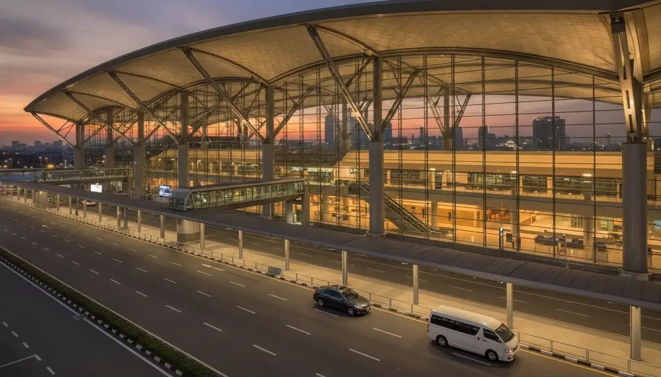 AI illustration: Suvarnabhumi Airport to Bangkok, Thailand