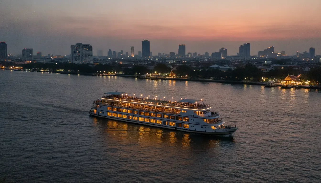 AI illustration: Chao Phraya River, Bangkok, Thailand